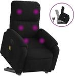 vidaXL Massagesessel mit Aufstehhilfe Schwarz Mikrofasergewebe