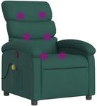 vidaXL Massage-Relaxsessel Dunkelgr&uuml;ner Stoff 3205812