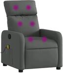 vidaXL Massage-Relaxsessel Stoff Dunkelgrau 3206864