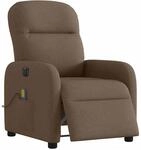 vidaXL Massagesessel Elektrisch Braun Stoff 3302966