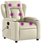 vidaXL Massagesessel mit Relaxfunktion Kunstleder Creme 3206021