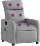 vidaXL Massagesessel Hellgrau Stoff Modell 15
