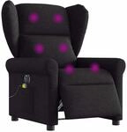 vidaXL Massagesessel Elektrisch Schwarz Stoff 3303366