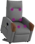 vidaXL Elektrischer Massagesessel mit Aufstehhilfe Dunkelgrau Stoff 3324031