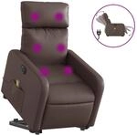 vidaXL Massagesessel mit Aufstehhilfe Elektrisch Braun Kunstleder Modell 11