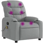 vidaXL Massage-Relaxsessel Hellgrauer Stoff 3206851
