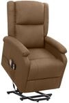 vidaXL Massagesessel mit Aufstehhilfe Braun Stoff 329713