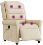 vidaXL Massagesessel Elektrisch Creme Stoff 3303312