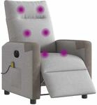 vidaXL Massagesessel Elektrisch Wolkengrau Stoff 3324084