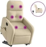vidaXL Elektrischer Massagesessel mit Aufstehhilfe Creme Stoff Modell 12