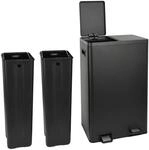 SVITA TMH2X30 M&uuml;lleimer 60L M&uuml;lltrennsystem 2 F&auml;cher 2x30L Softclose Stahl Schwarz