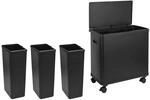SVITA SR3X18 Sensor-M&uuml;lleimer 54L M&uuml;lltrennsystem 3 F&auml;cher 3x18L Softclose Schwarz
