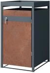 ML-Design M&uuml;lltonnenbox 1Er mit Pflanzdach 240L 68x80x124 cm Rost-Optik Stahl