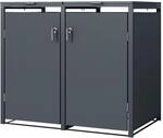 ML-Design M&uuml;lltonnenbox 2Er 240L Anthrazit 132x80x116,3 cm Stahl