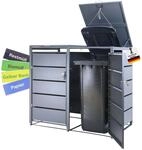 Albatros M&uuml;lltonnenbox 2er Tonne bis 240 Liter Anthrazitgrau RAL 7016 verzinkter