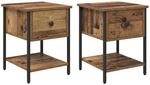 vidaXL Nachttisch 2 Stk Altholz 34 x 35,5 x 45 cm Holzwerkstoff 881801