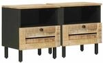 vidaXL Nachttisch 2 Stk Braun 40 x 33 x 46 cm Massivholz Mango 4018851