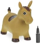 Relaxdays H&uuml;pftier Pferd PVC Hellbraun Aufblasbar 46 cm x 25 cm x 53 cm 1,4 kg
