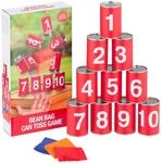 Relaxdays Dosenwurfspiel Eisen Rot Wei&szlig; Blau Orange f&uuml;r Kinder 9 cm x 5,5 cm