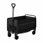 Relaxdays Bollerwagen Stahl Schwarz Faltbar mit Heckklappe 97 x 50 x 76 cm 6,5 kg