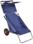 vidaXL Strandwagen mit R&auml;dern Tragbar Klappbar Blau 90446
