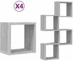 vidaXL Wandregale 4 Stk Graues Sonoma 26 x 15 x 26 cm Holzwerkstoff 815892