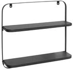 KARAT Wandregal Amy Minimalistische Wohndekoration Schwarz Metall 2 Ebenen
