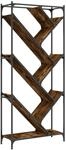 vidaXL B&uuml;cherregal R&auml;uchereiche 79x30x180 cm Holzwerkstoff und Metall 845433