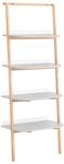 SoBuy Leiterregal mit 4 Ebenen B&uuml;cherregal Badregal Wandregal Grau HSTR02-HG