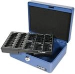 HMF 308-05 Geldkassette M&uuml;nzz&auml;hlbrett 20 x 16 x 9 cm Blau