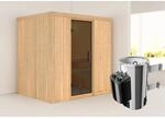 Karibu Sauna Finja mit Ofen integrierte Stg.Natur