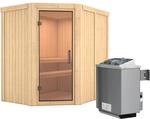 Karibu Sauna Cleo, Ofen, integrierte Steuerung, Glast&uuml;r