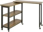 SoBuy L-f&ouml;rmiger Beistelltisch mit 2 Ablagen Schreibtisch 133x69x30cm FWT83-PF