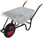 ECD Germany Gartenschubkarre 100 Liter Silber Stahl Mulde Luftrad