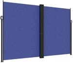 Furnicato Seitenmarkise Ausziehbar Blau 220x1000 Cm