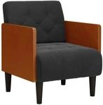 vidaXL Sessel mit Armlehnen Schwarz 55 cm Samt 4100597