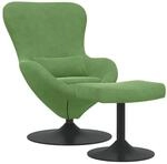 vidaXL Eierstuhl mit Fu&szlig;hocker Hellgr&uuml;n 63 x 73 x 90 cm Samt 42002747