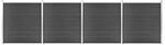 vidaXL Zaunelement Set WPC 699x186 cm Schwarz 3070431