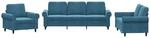 vidaXL 3-Tlg Sofagarnitur mit Kissen Blau Samt 3202179