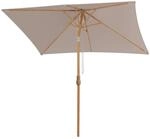 Sekey Sonnenschirm 300 x 200 cm Holzoptik Knickbar UPF 50 Gartenschirm Garten