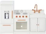 Teamson Kids Little Chef Paris Modulare Spielk&uuml;che Wei&szlig; Ros&eacute;gold