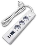 ChiliTec Steckdosenleiste 3-fach mit USB-A&C + Schalter