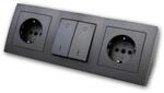 McPower Steckdosenblock Flair 2-Fach Schalter Anthrazit