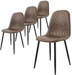 ML-Design Esszimmerst&uuml;hle 4er Set Braun K&uuml;chenstuhl aus Kunstleder
