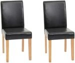 CHEFGASTRO Esszimmerstuhl 2er-Set Klassisch & Zeitlos 90x43x56cm Sitzh&ouml;he 45cm Leder