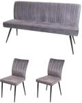 MCW Esszimmer-Set K16 3-teilig Dunkelgrau