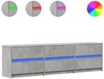 vidaXL TV-Schrank mit LED-Beleuchtung Betongrau 180x34x50 cm 3307929
