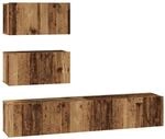 vidaXL TV-Schrank-Set Wandmontiert 4-Tlg Altholz Holzwerkstoff 3393393