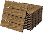 ML-Design WPC Terrassenfliesen 30x30 cm 33 St&uuml;ck Teak in Holzoptik