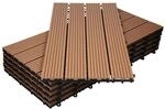 ECD Germany WPC Terrassenfliesen 60x30 cm 18er Spar Set Hellbraun in Holzoptik
